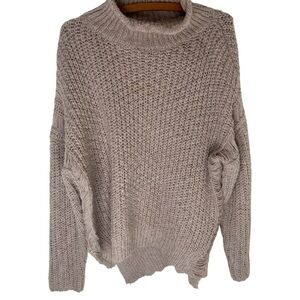 POL Distressed Oversized Mock Neck Sweater Size Medium